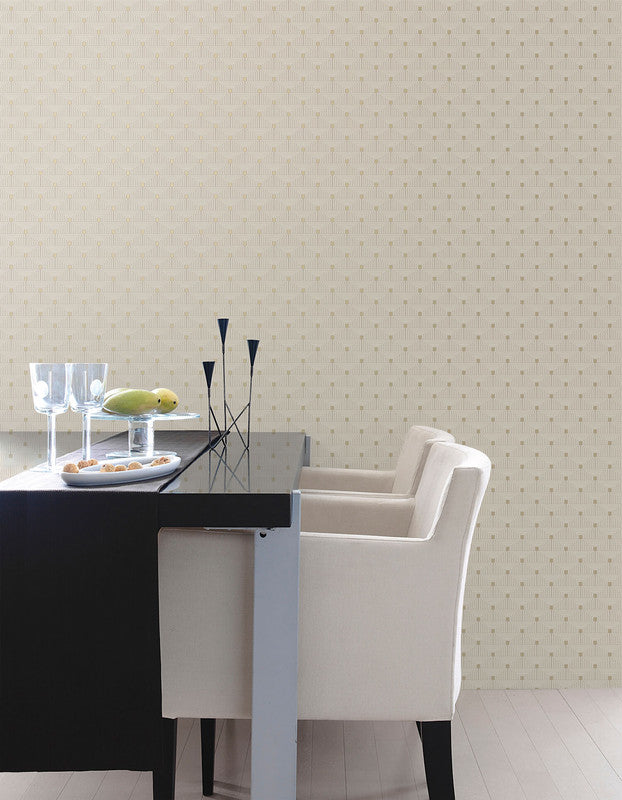 Geo Key Wallpaper in Cream/Gold