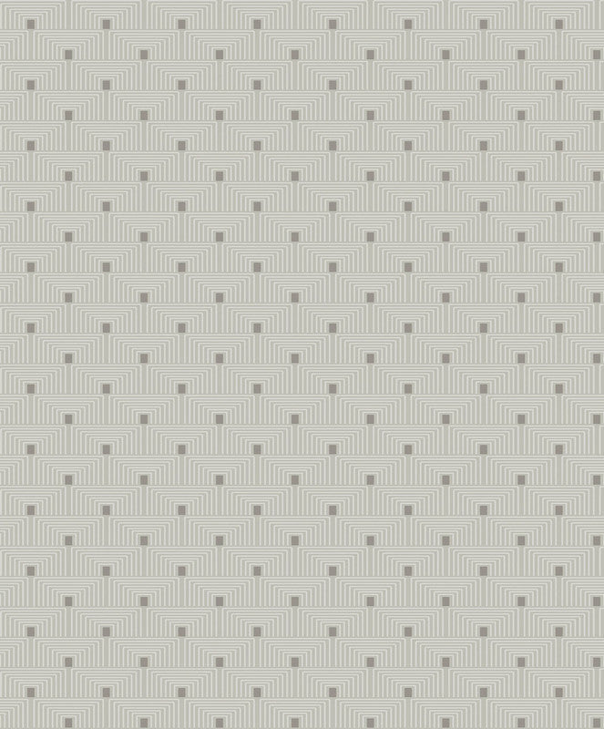 Geo Key Wallpaper in Cream/Silver