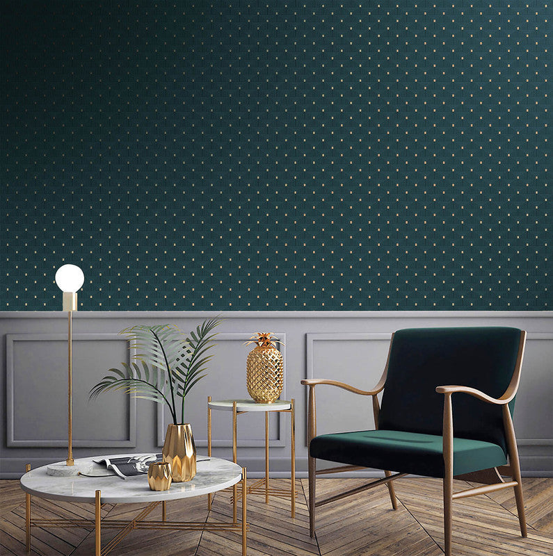 Geo Key Wallpaper in Blue/Gold