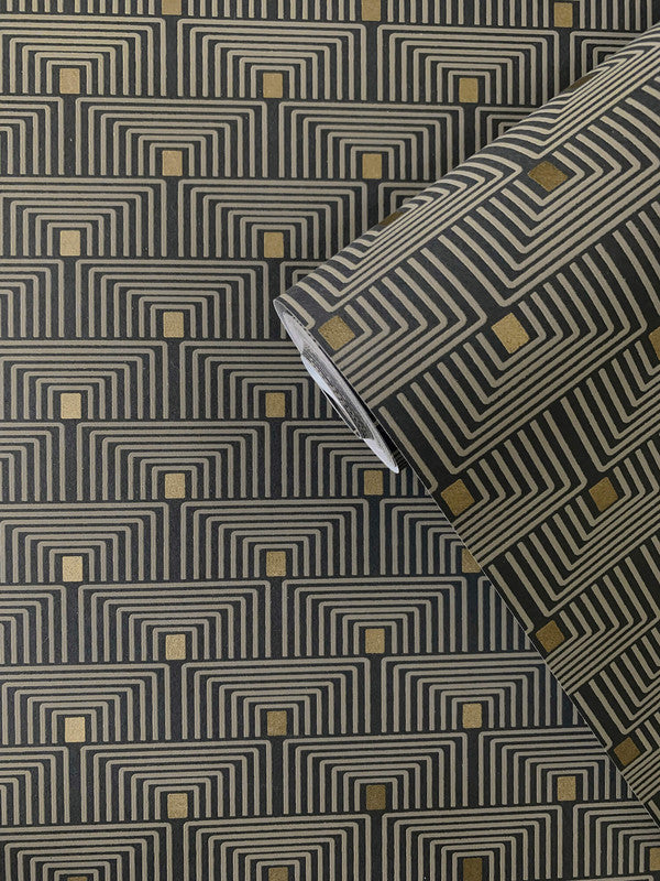 Geo Key Wallpaper in Bronze/Rose