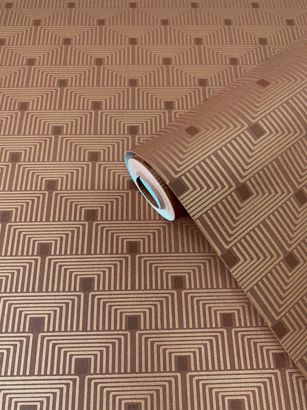 Geo Key Wallpaper in Orange/Rose
