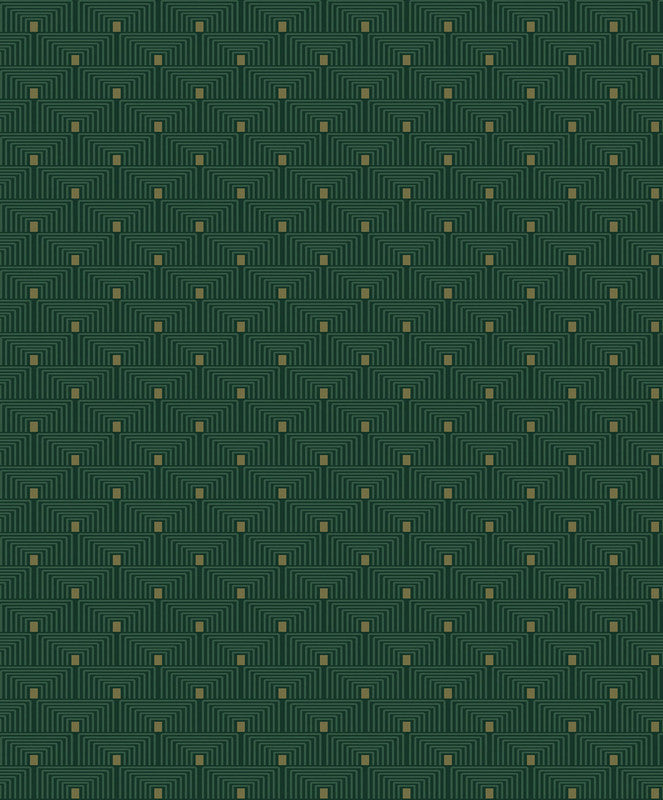 Geo Key Wallpaper in Green/Gold