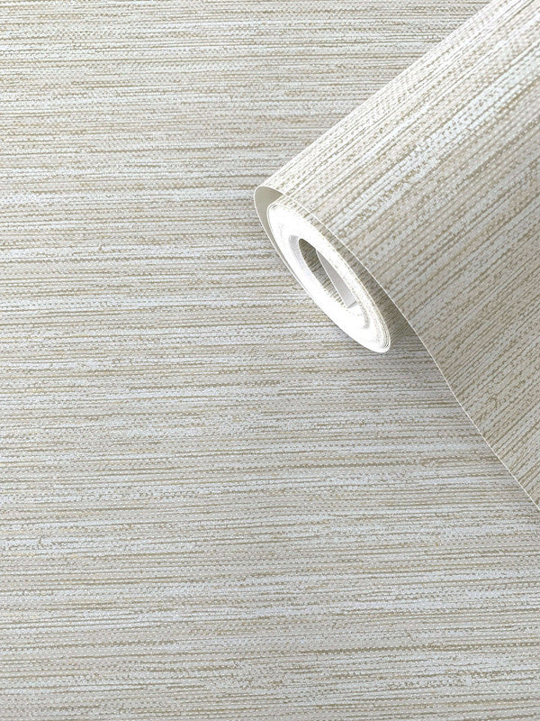 Weave-Effect Textile Wallpaper in Gold