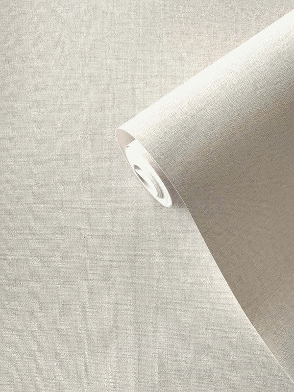 Plain Linen-Effect Wallpaper in Cream