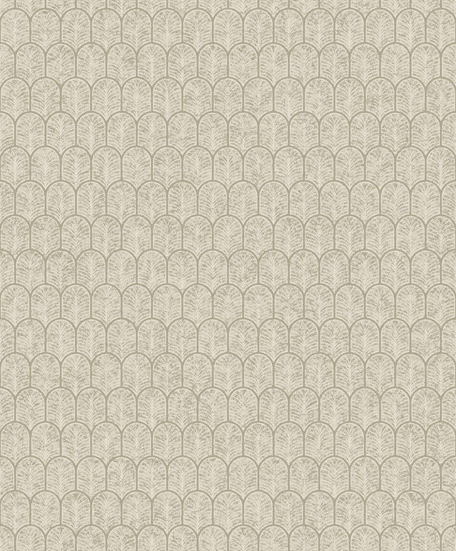 Geo Arch Art Deco Wallpaper in Cream/Bronze
