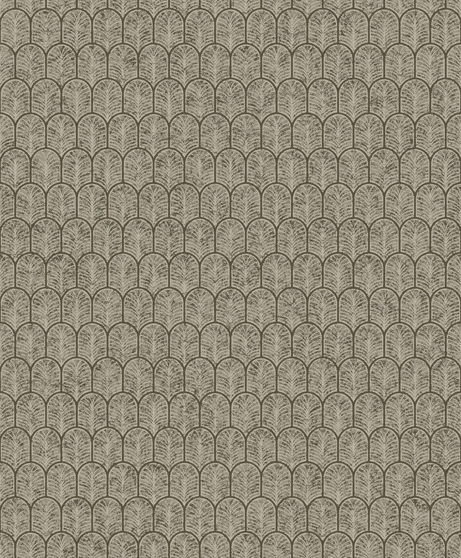 Geo Arch Art Deco Wallpaper in Bronze Brown
