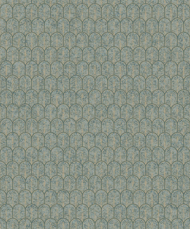 Geo Arch Art Deco Wallpaper in Gold/Green