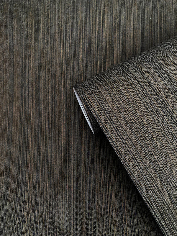 Vertical Stripe Wallpaper in Bronze/Black