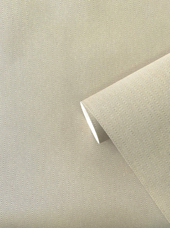 Herringbone Chevron Wallpaper in Beige