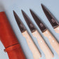 au nain boucher set of 4 beech wood steak knives with leather pouch 4