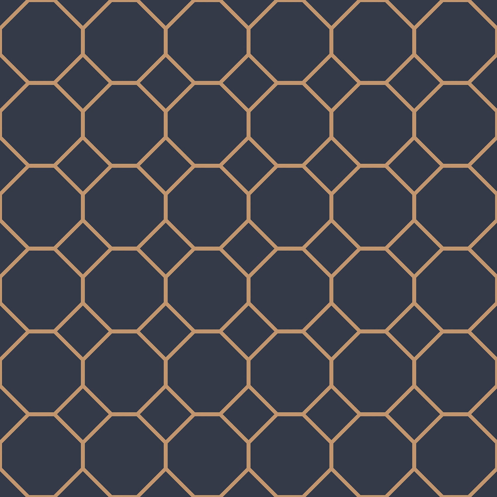 Bee Hive Navy/Gold Wallpaper from the Just Kitchens Collection by Galerie Wallcoverings