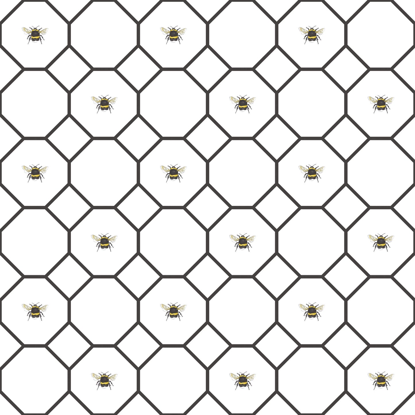 Bee Hive with bees Black/White Wallpaper from the Just Kitchens Collection by Galerie Wallcoverings