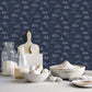 Chalkboard Menu Navy Wallpaper from the Just Kitchens Collection by Galerie Wallcoverings