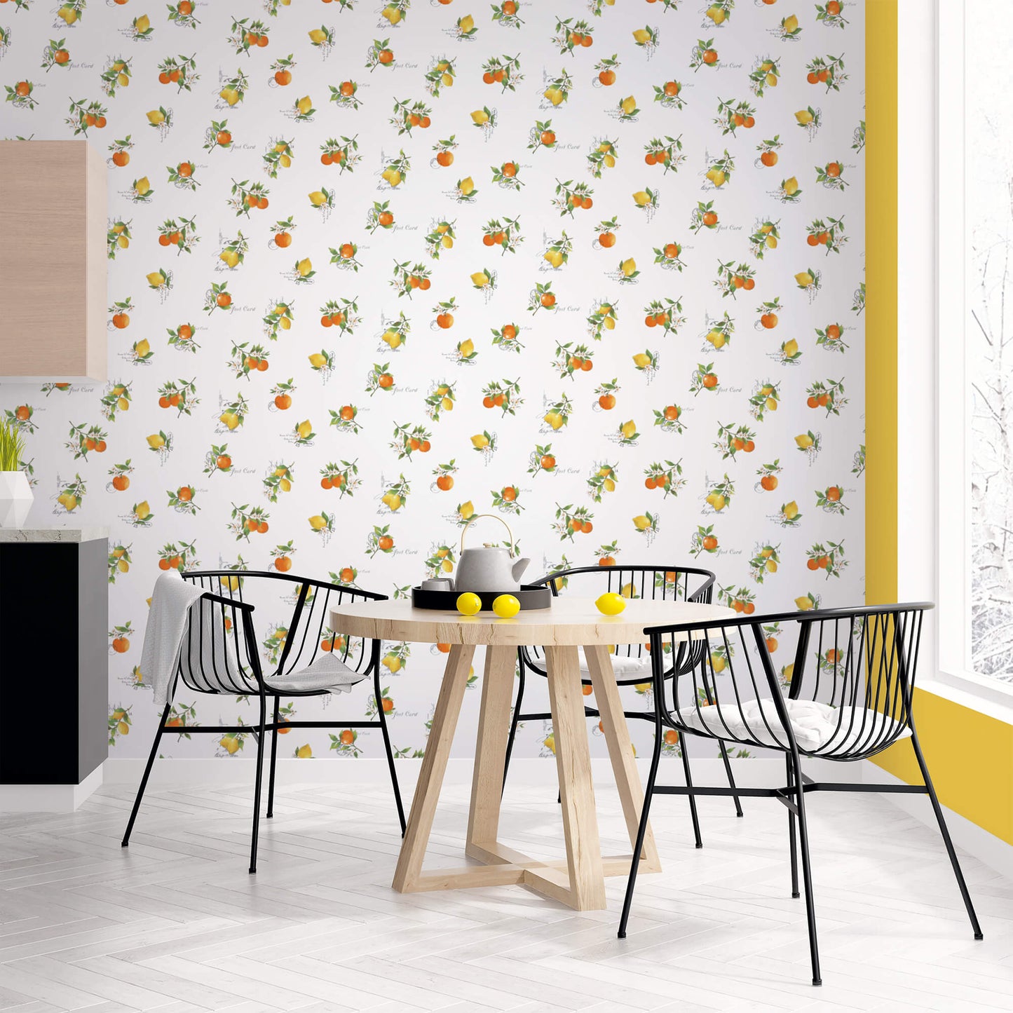 Citrus Toss Orange/Green Wallpaper from the Just Kitchens Collection by Galerie Wallcoverings