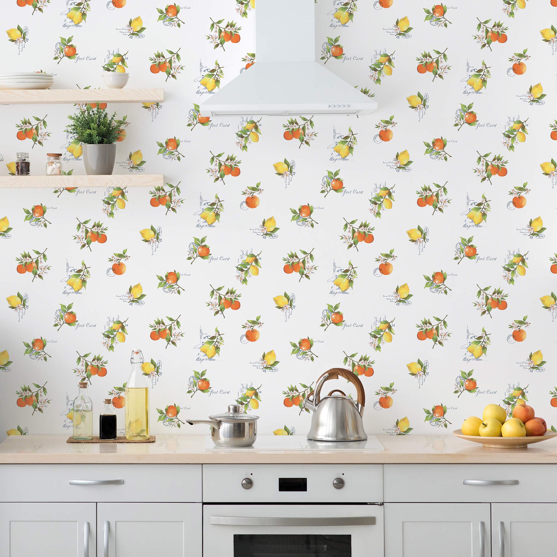 Citrus Toss Orange/Green Wallpaper from the Just Kitchens Collection by Galerie Wallcoverings