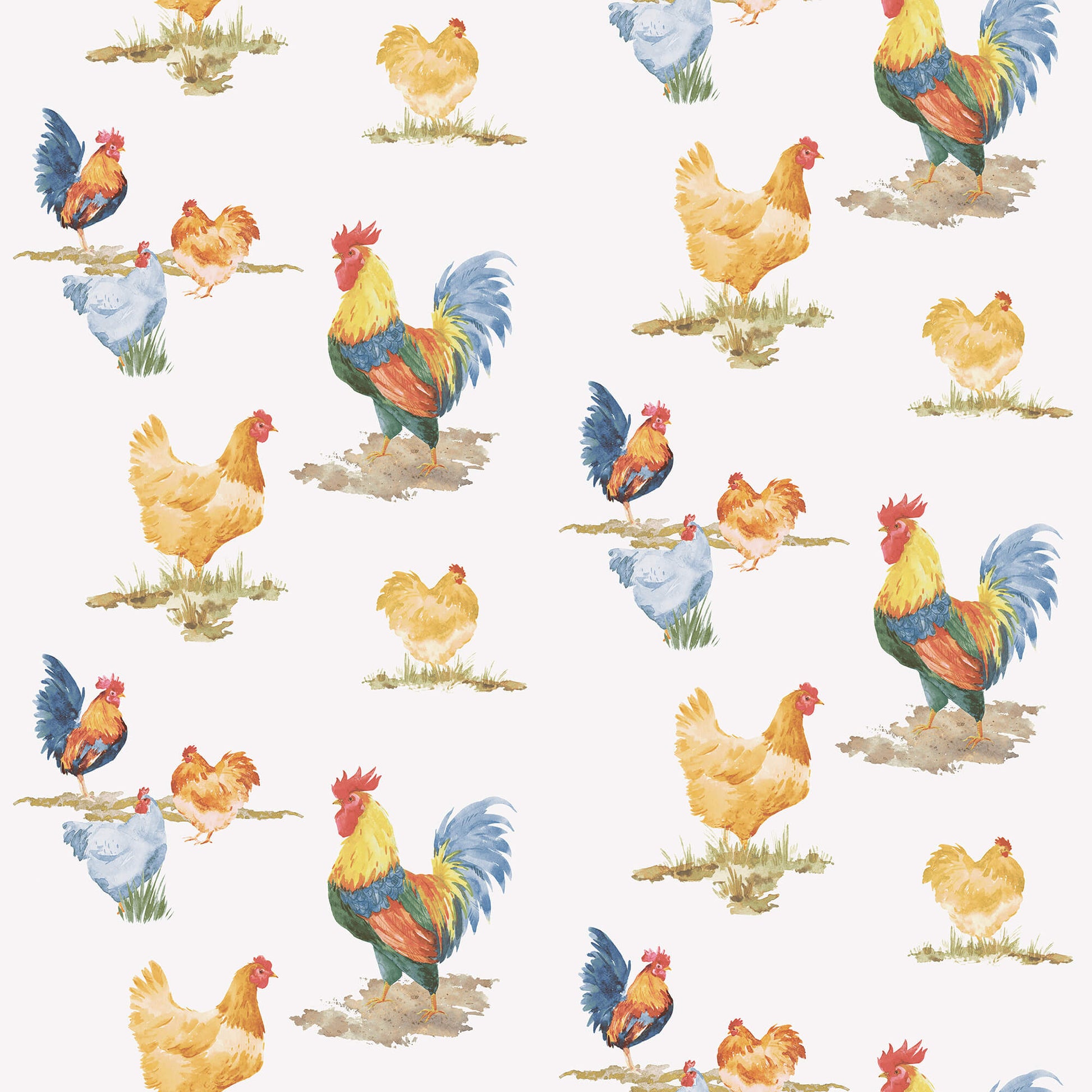 Free Range Blue/Red Wallpaper from the Just Kitchens Collection by Galerie Wallcoverings