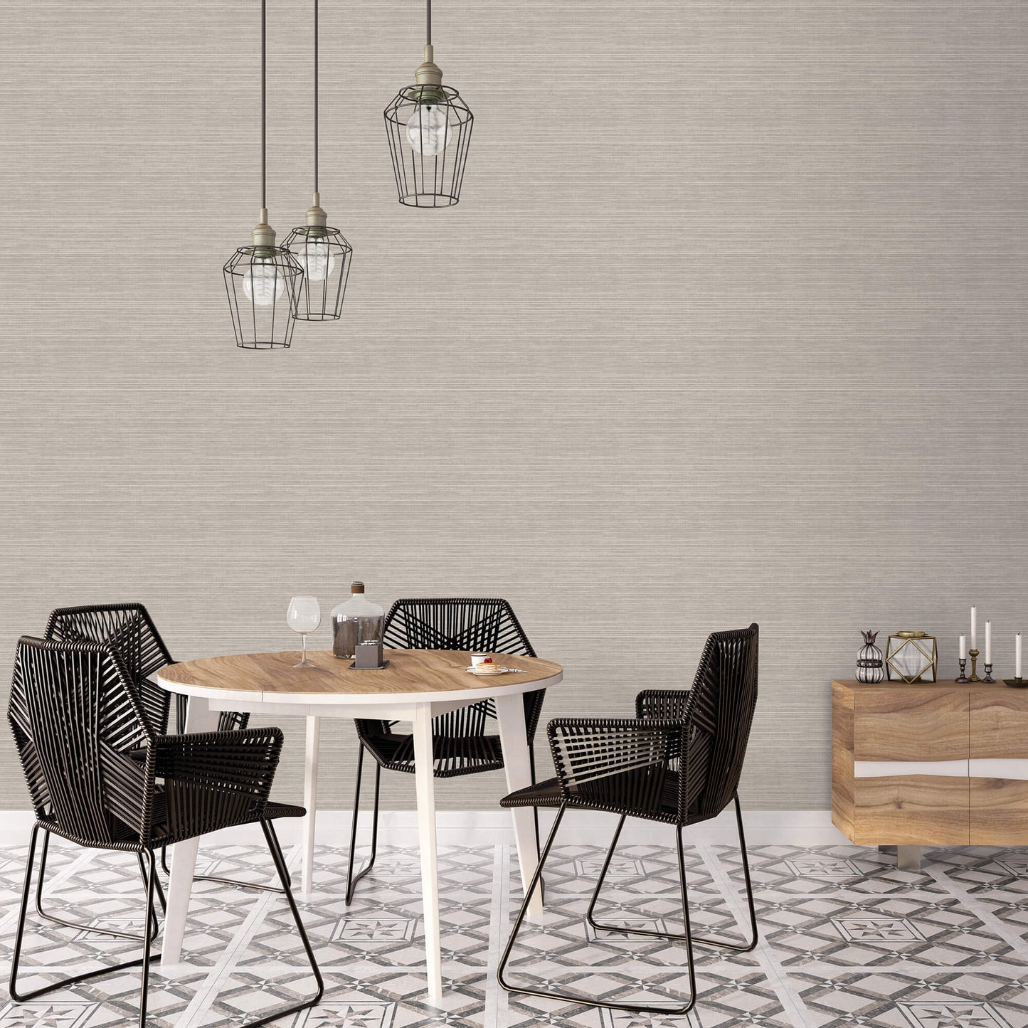 Grasscloth Grey Wallpaper from the Just Kitchens Collection by Galerie Wallcoverings