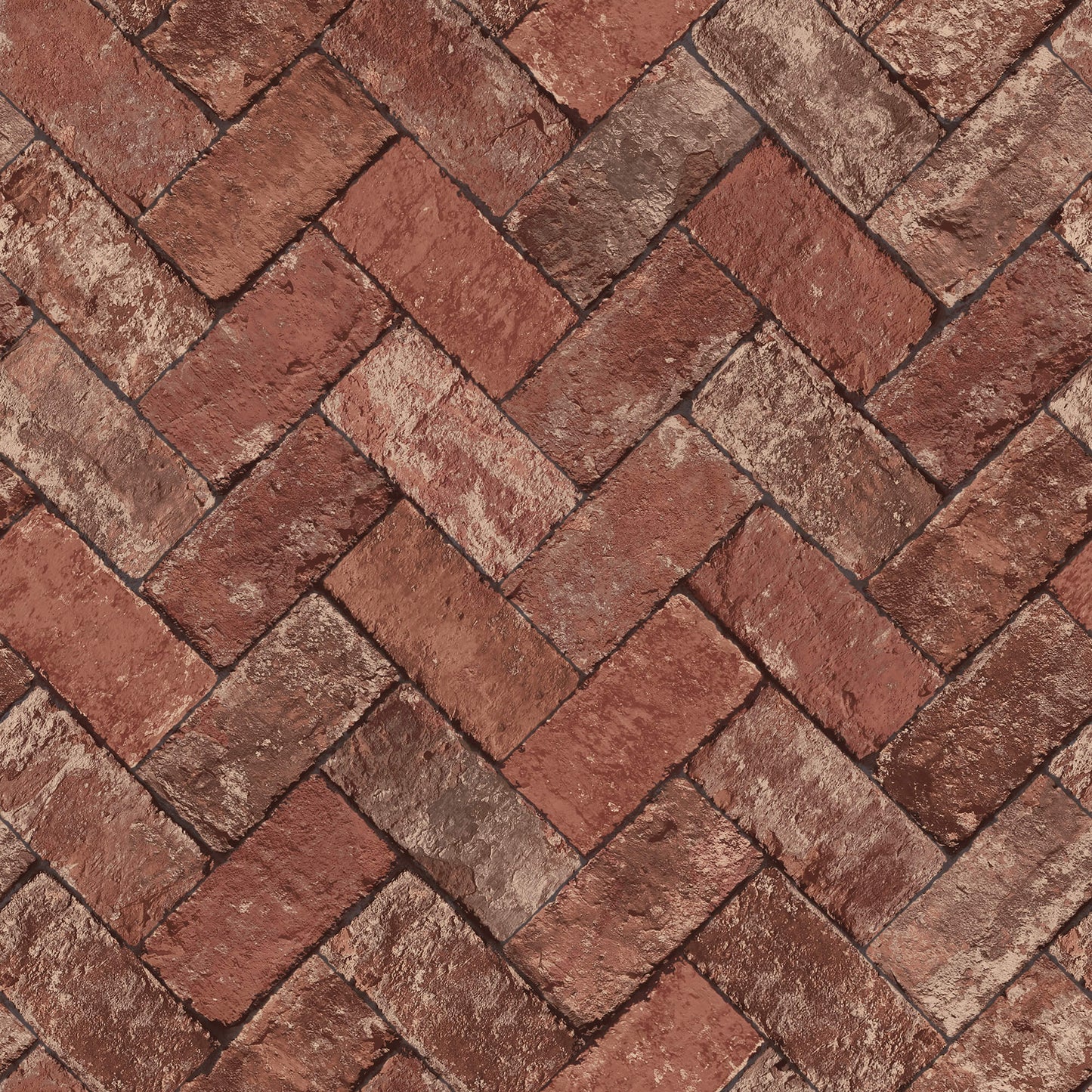 Herringbone Brick Red Wallpaper from the Just Kitchens Collection by Galerie Wallcoverings
