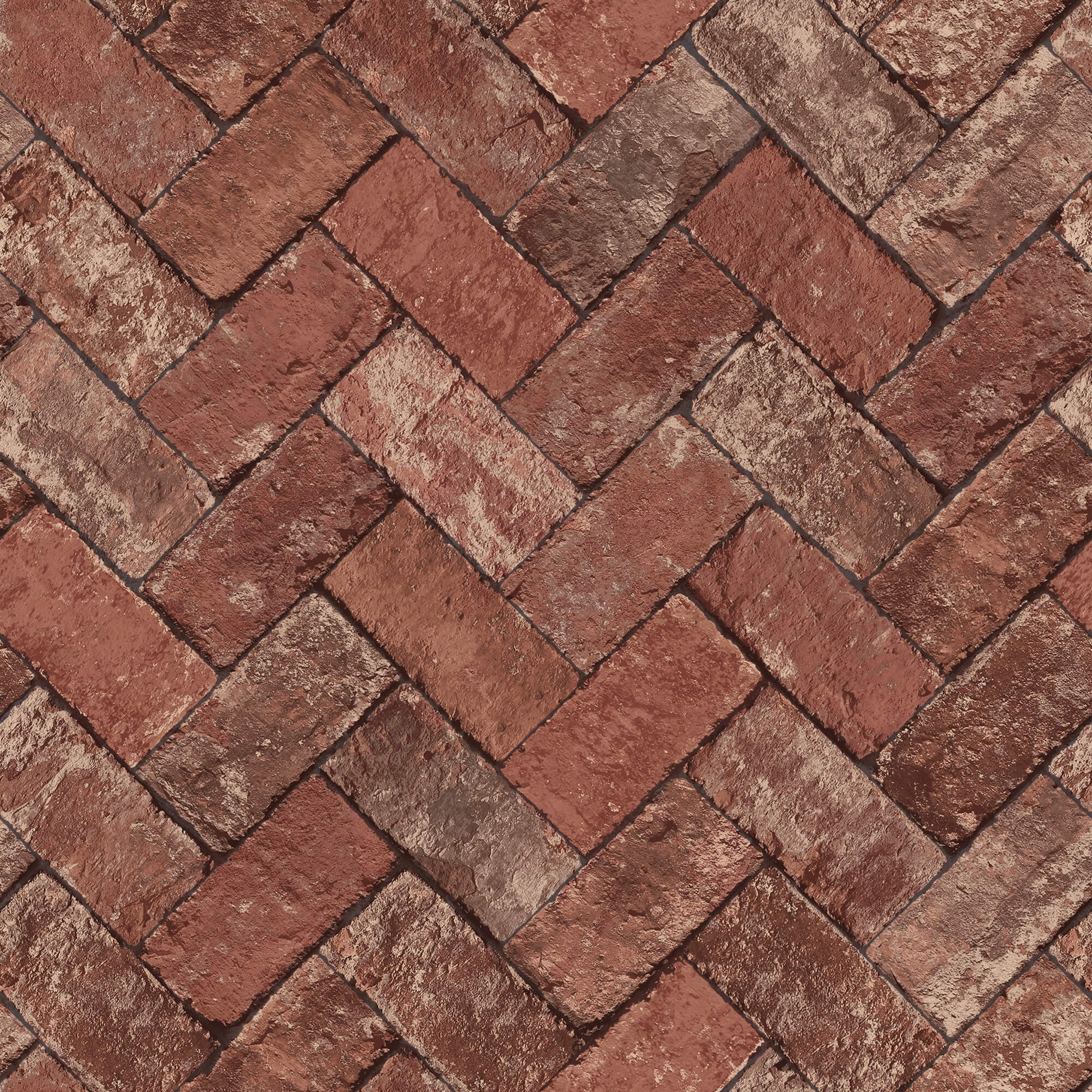Herringbone Brick Red Wallpaper from the Just Kitchens Collection by Galerie Wallcoverings
