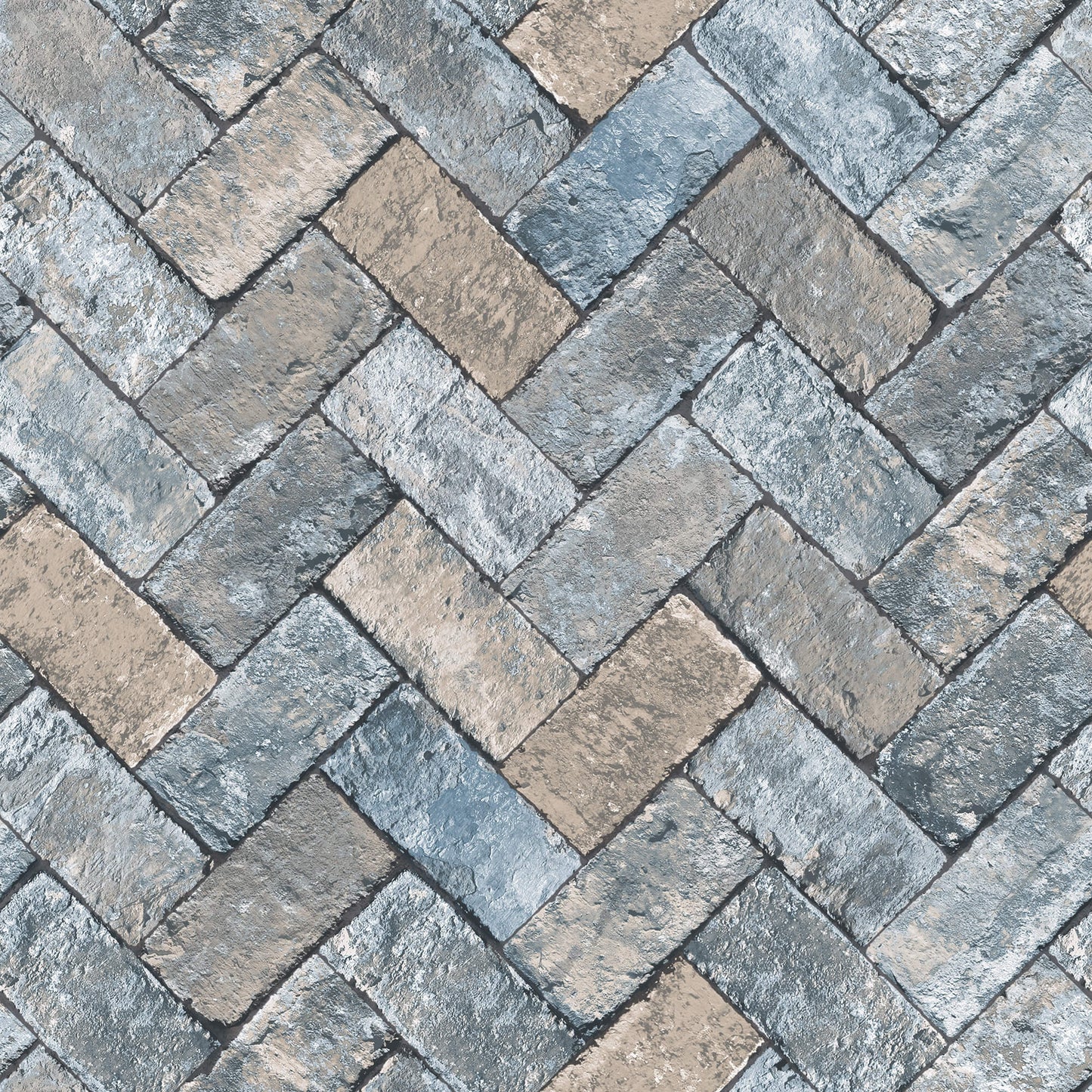 sample herringbone brick blues taupe wallpaper from the just kitchens collection by galerie wallcoverings 1
