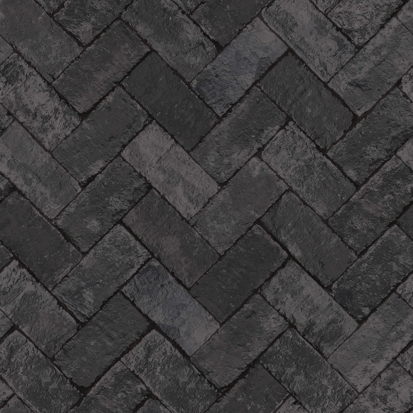 Herringbone Brick Black Wallpaper from the Just Kitchens Collection by Galerie Wallcoverings