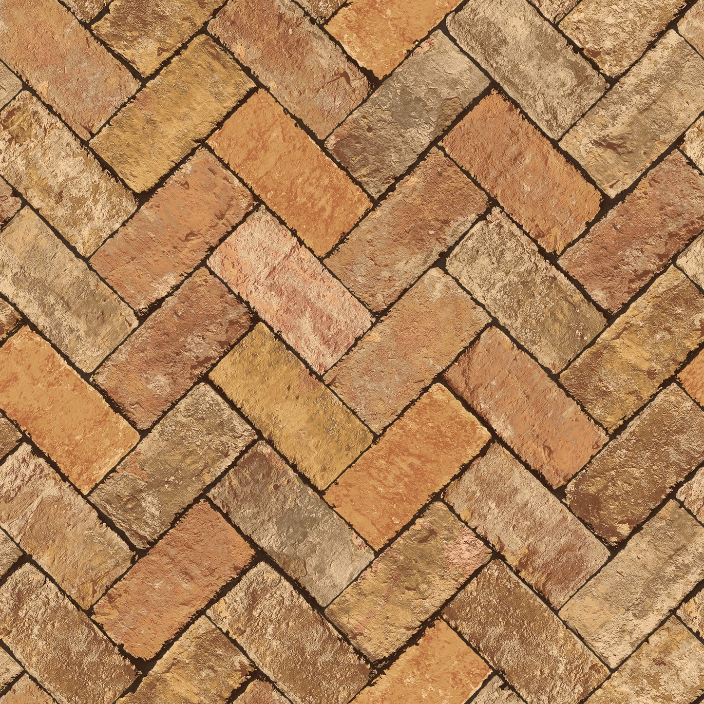 Herringbone Brick Orange/Brown Wallpaper from the Just Kitchens Collection by Galerie Wallcoverings