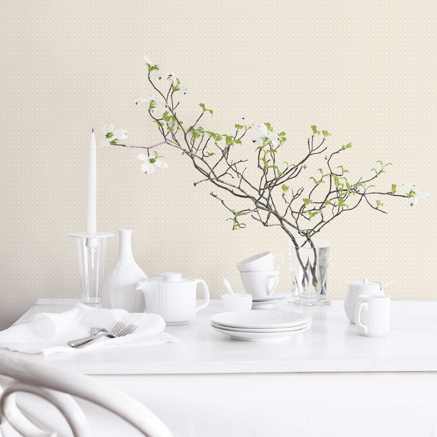 Leaf Dot Spot Beige Wallpaper from the Just Kitchens Collection by Galerie Wallcoverings