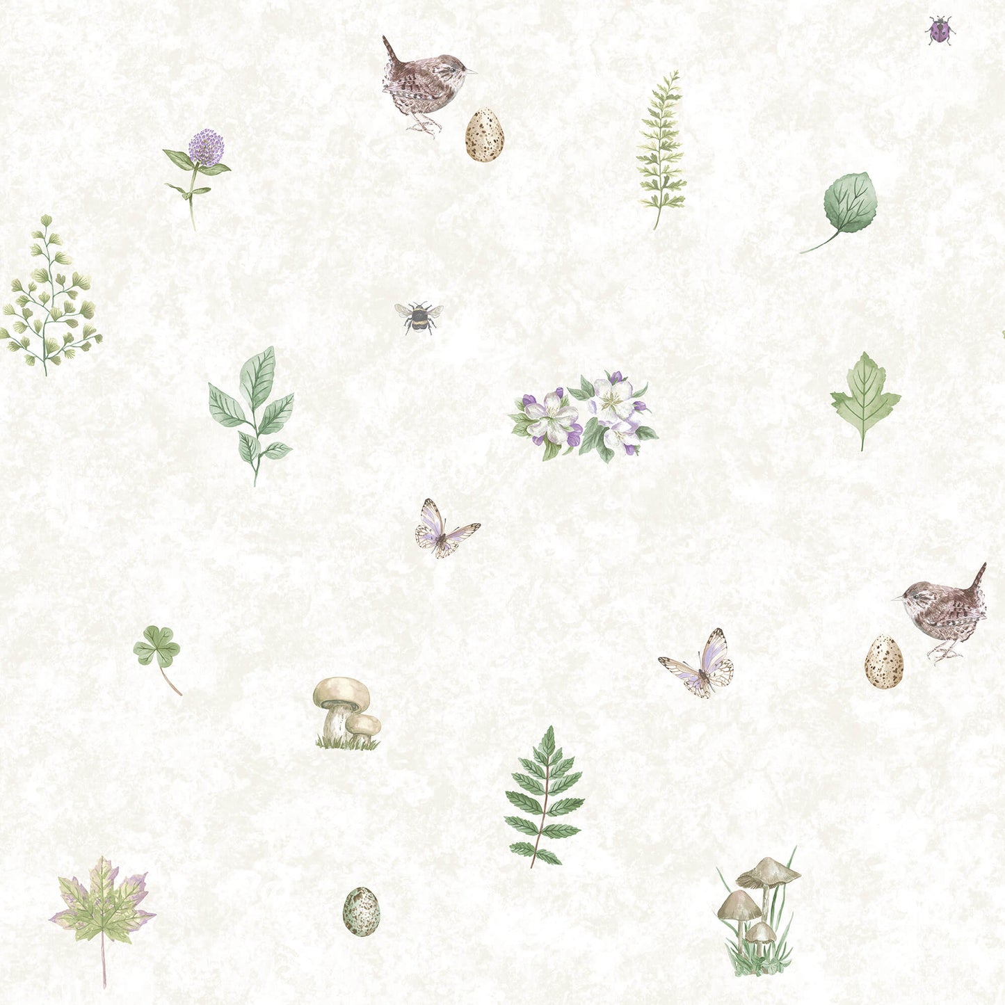 Meadow Spot Beige/Lilac Wallpaper from the Just Kitchens Collection by Galerie Wallcoverings