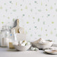 Meadow Spot Green/White Wallpaper from the Just Kitchens Collection by Galerie Wallcoverings