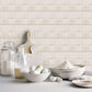 Metro Tile Beige Wallpaper from the Just Kitchens Collection by Galerie Wallcoverings
