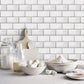 Metro Tile Black/White Wallpaper from the Just Kitchens Collection by Galerie Wallcoverings