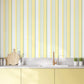 Multi Stripe Yellow/Green Wallpaper from the Just Kitchens Collection by Galerie Wallcoverings