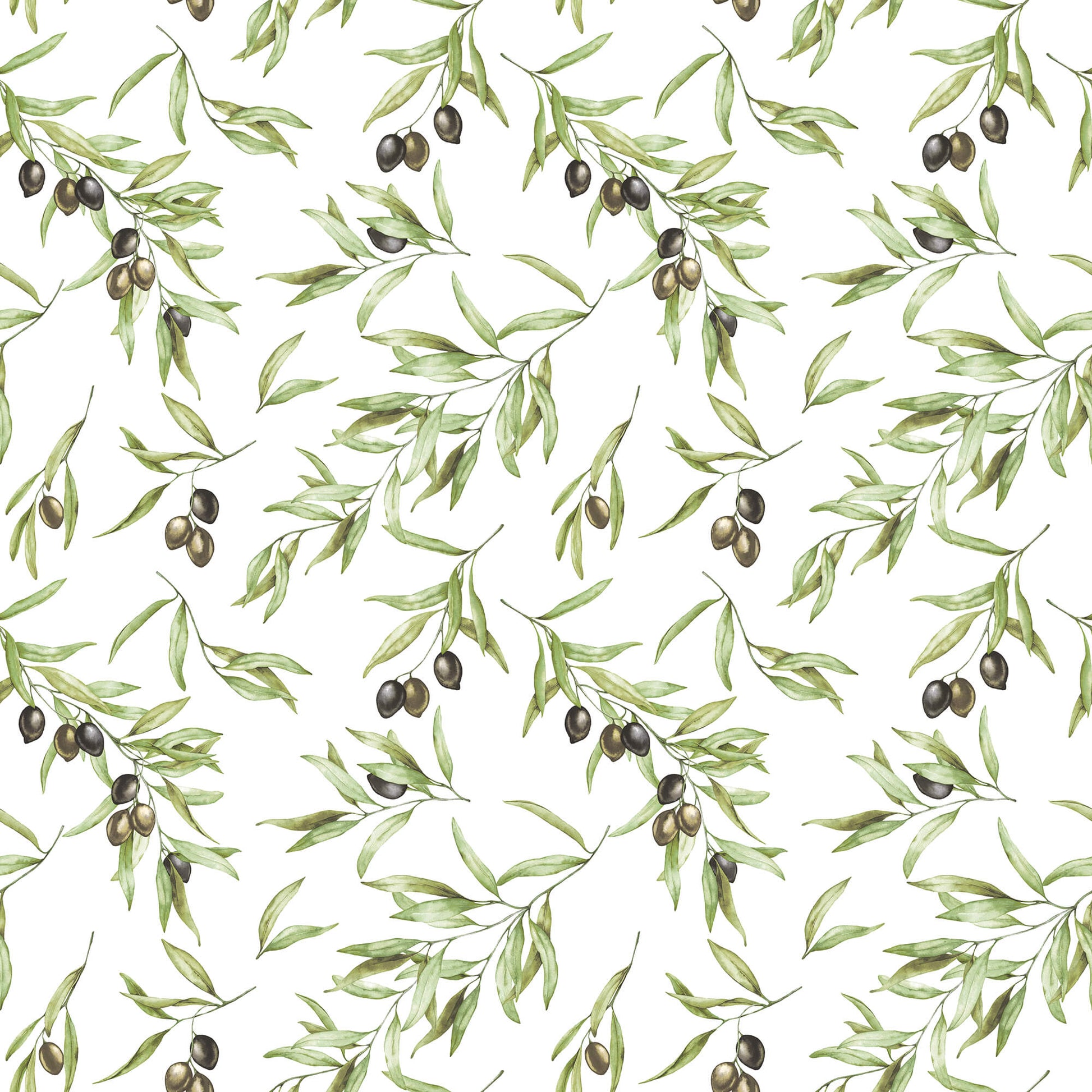 Olive Drupe Green/Black Wallpaper from the Just Kitchens Collection by Galerie Wallcoverings