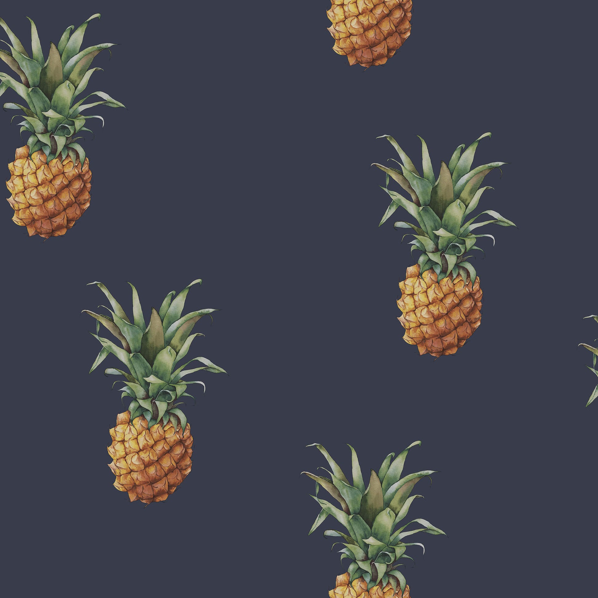 Pineapples Navy Wallpaper from the Just Kitchens Collection by Galerie Wallcoverings