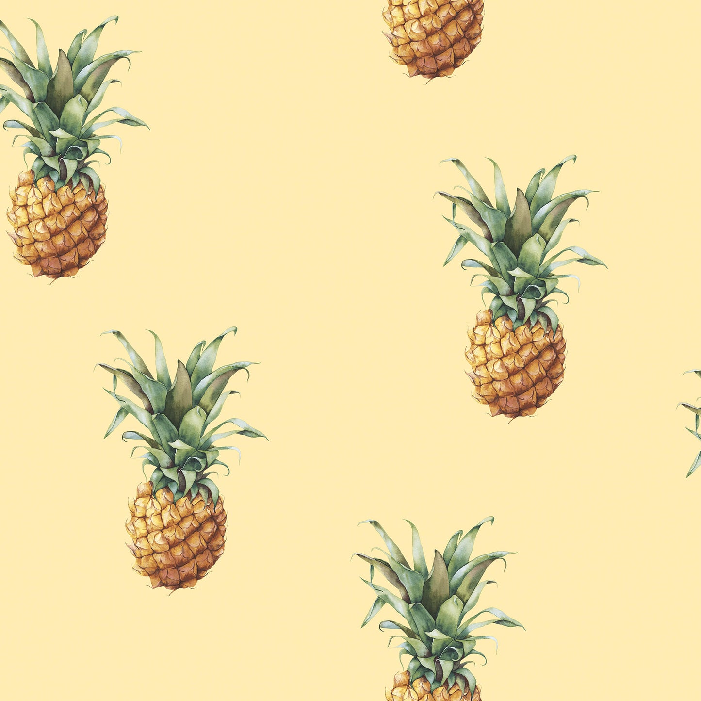 Pineapples Yellow Wallpaper from the Just Kitchens Collection by Galerie Wallcoverings