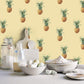 Pineapples Yellow Wallpaper from the Just Kitchens Collection by Galerie Wallcoverings