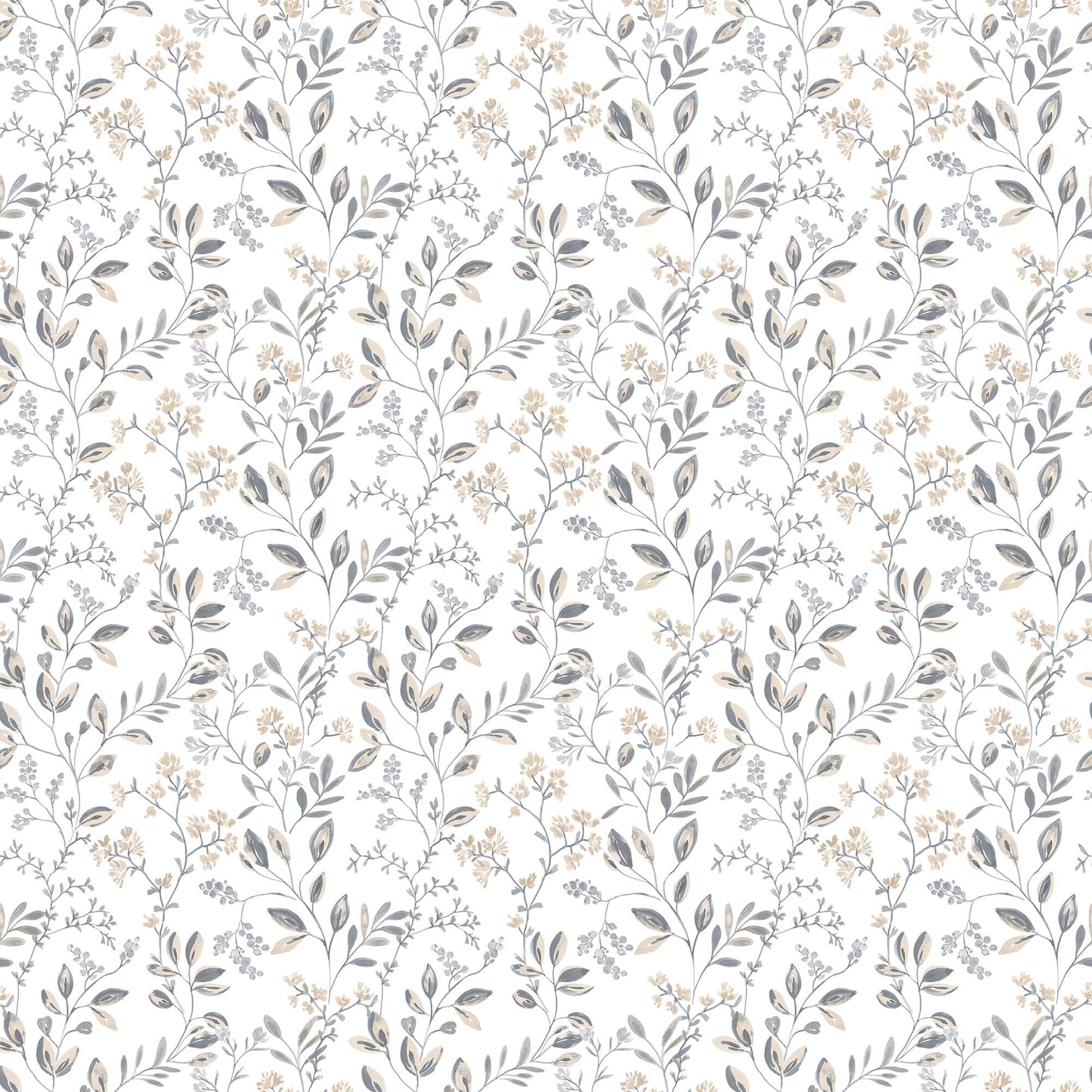 Spring Leaf Trail Grey/Beige Wallpaper from the Just Kitchens Collection by Galerie Wallcoverings