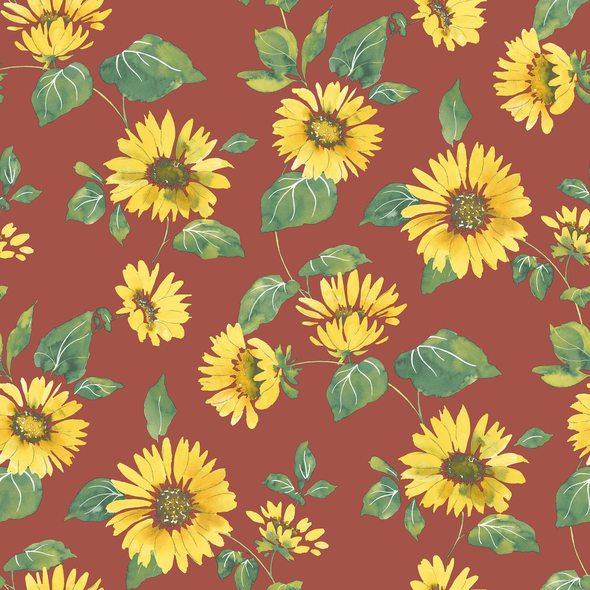 Sunflower Trail Red/Yellow Wallpaper from the Just Kitchens Collection by Galerie Wallcoverings