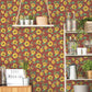Sunflower Trail Red/Yellow Wallpaper from the Just Kitchens Collection by Galerie Wallcoverings