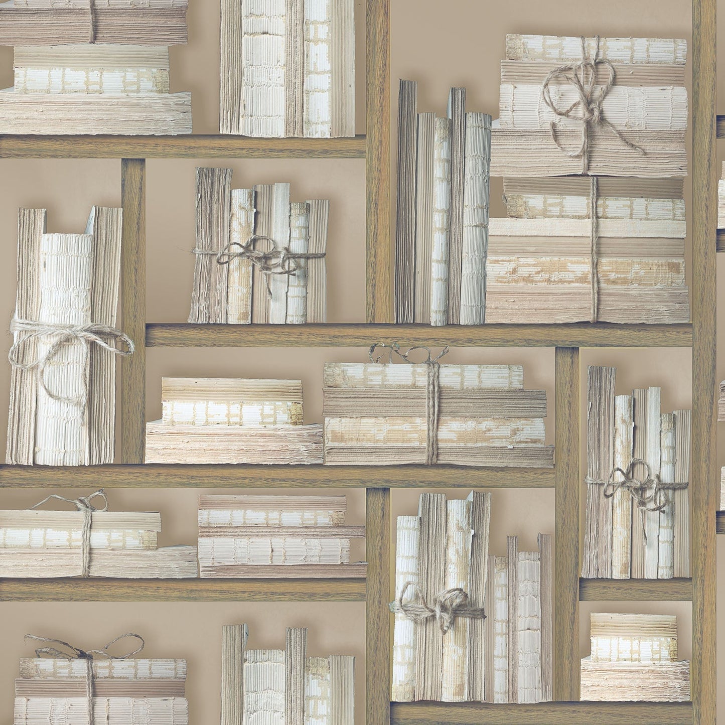 sample natural books brown wallpaper from the nostalgie collection by galerie wallcoverings 1