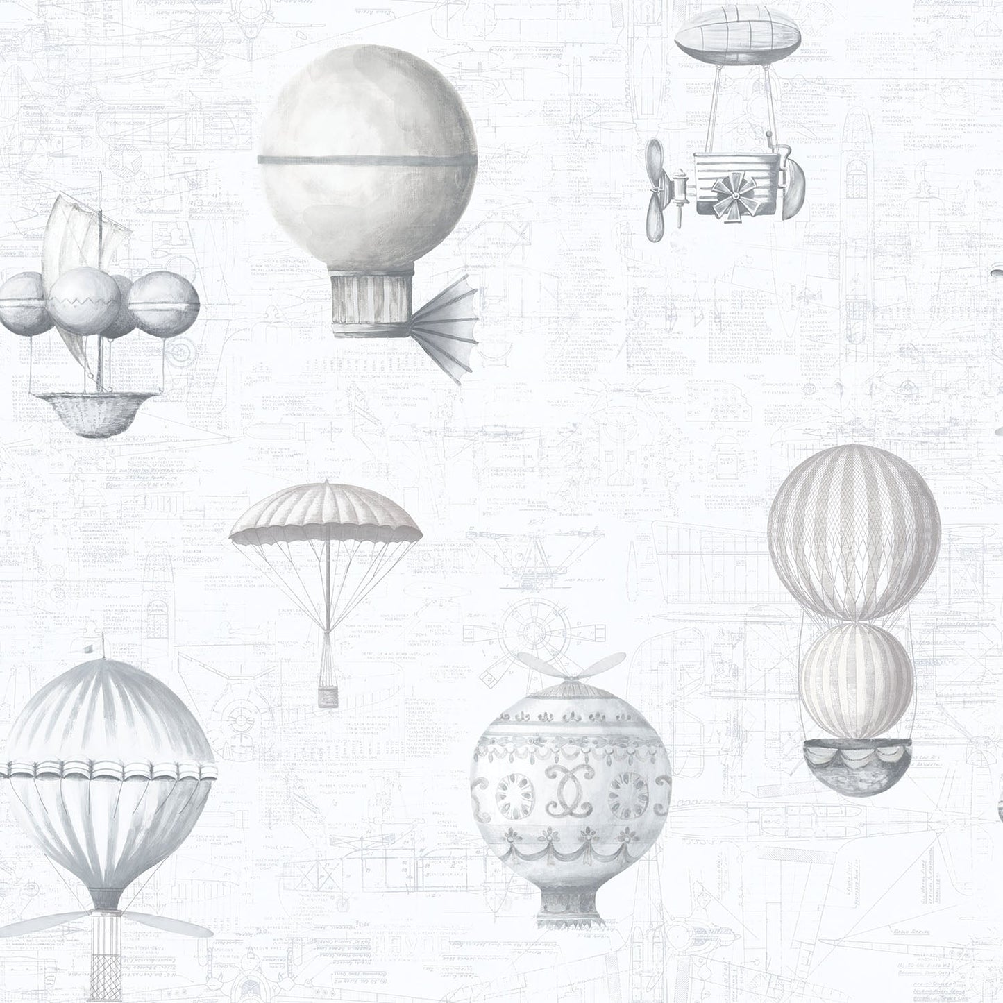 sample air ships silver grey wallpaper from the nostalgie collection by galerie wallcoverings 1