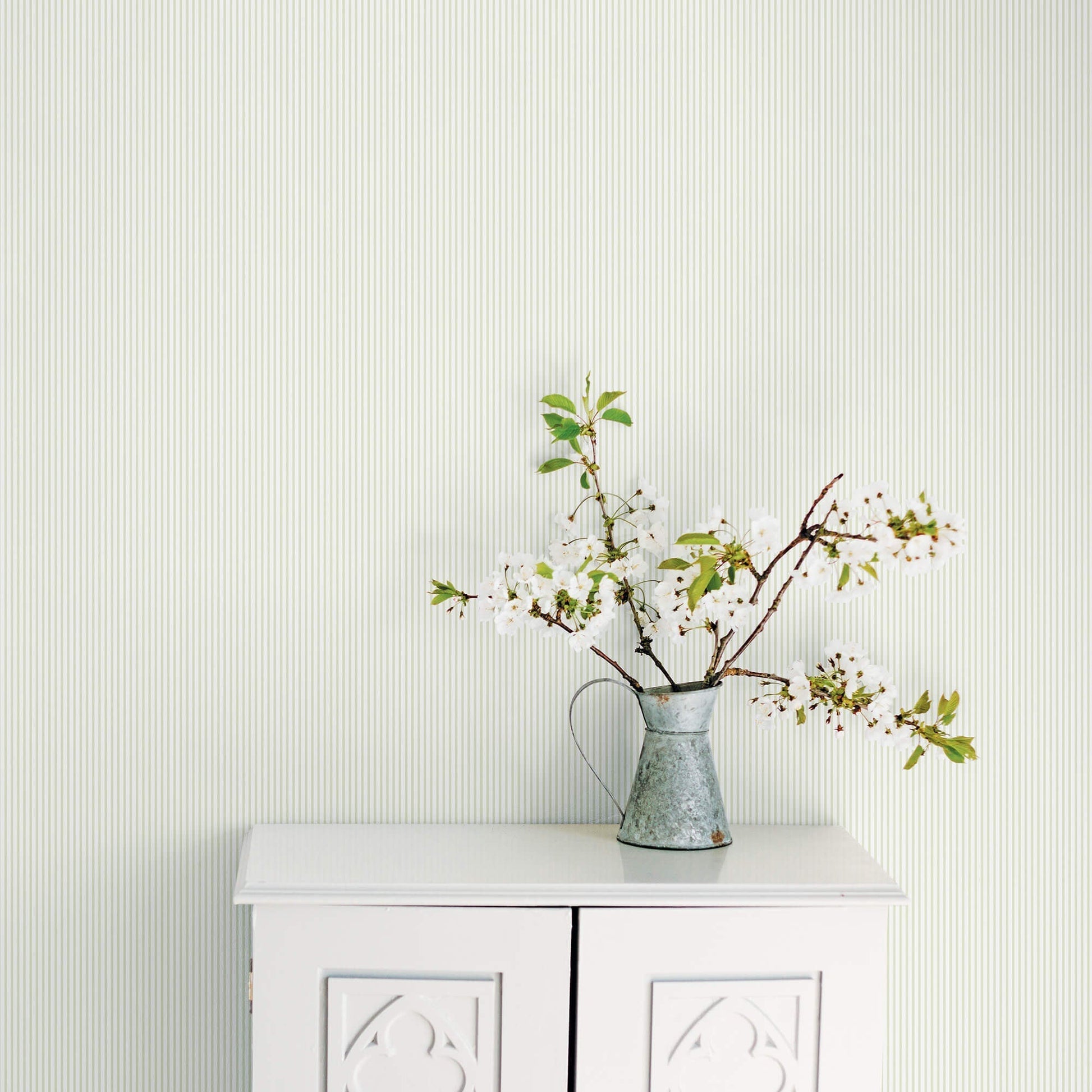 Candy Stripe Sage Wallpaper from the Small Prints Collection by Galerie Wallcoverings