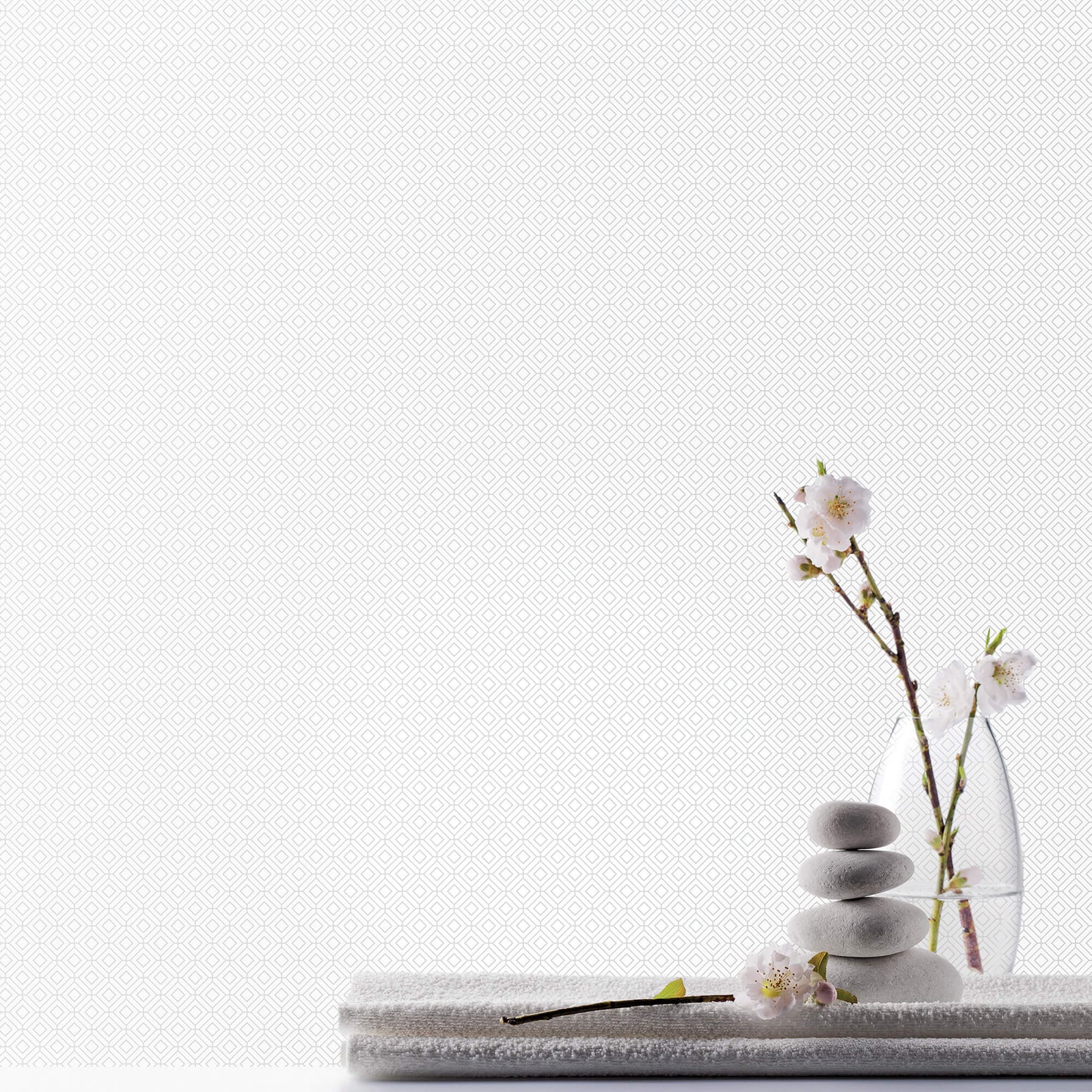 Diamond Grid Grey Wallpaper from the Small Prints Collection by Galerie Wallcoverings