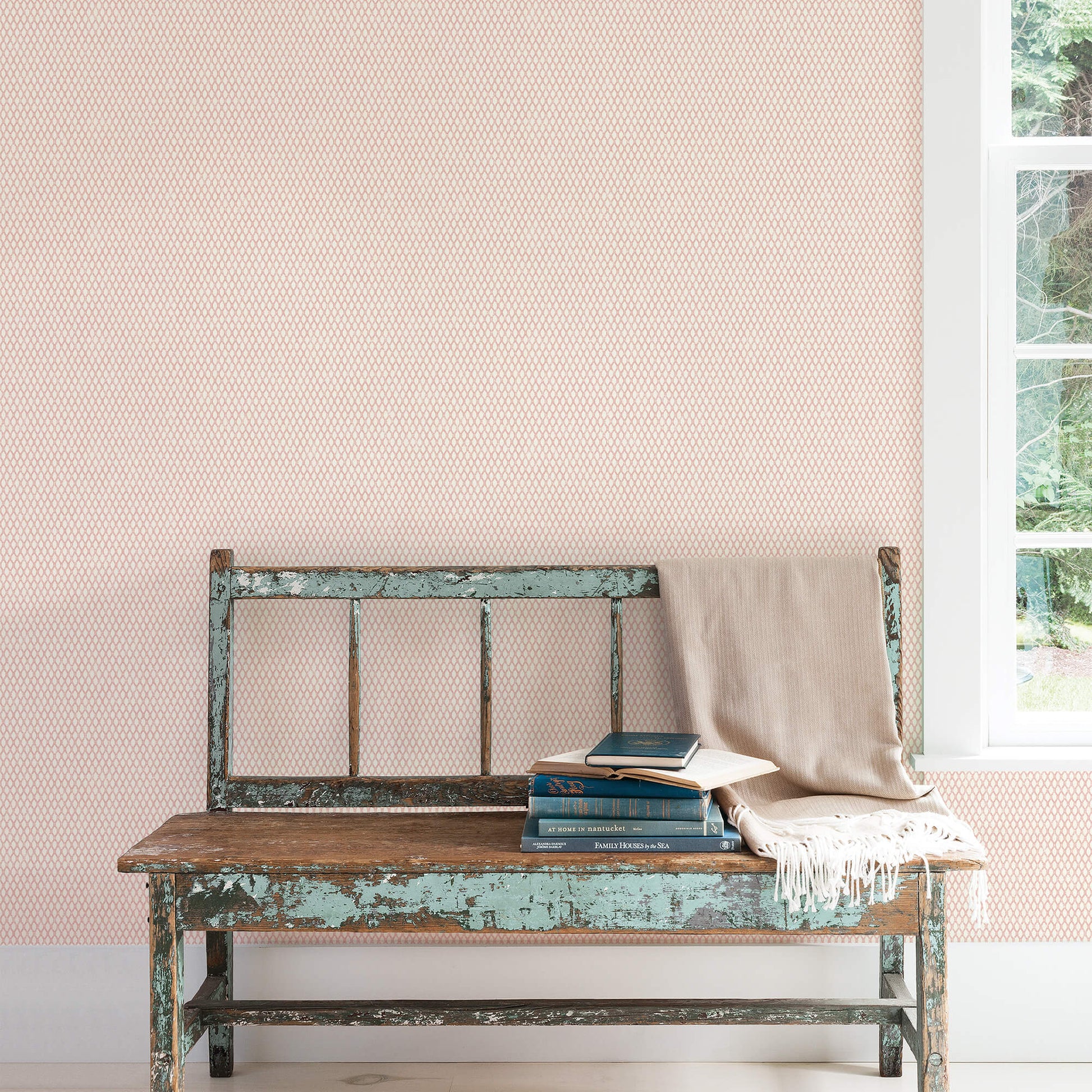 Double Links Cranberry Wallpaper from the Small Prints Collection by Galerie Wallcoverings