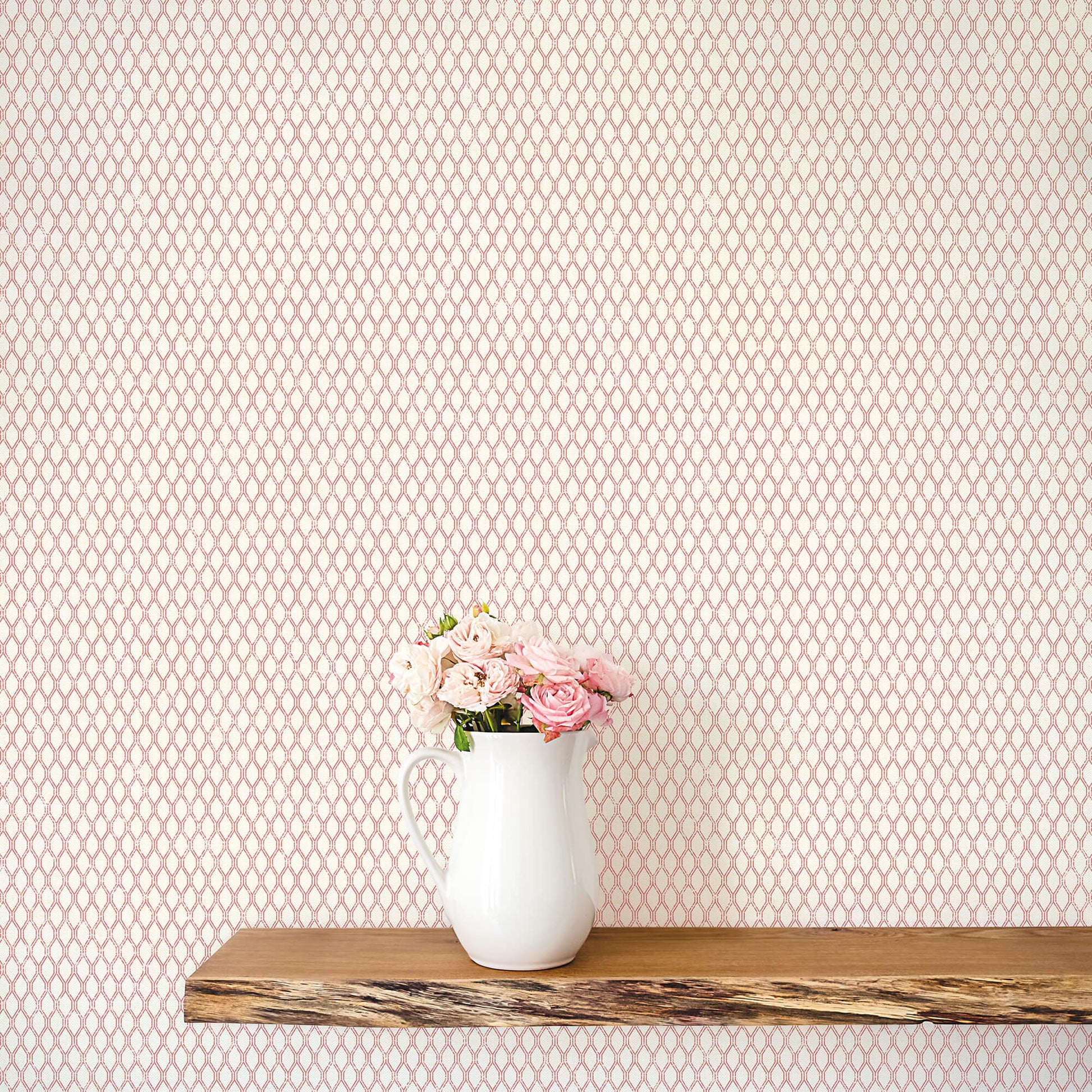 Double Links Cranberry Wallpaper from the Small Prints Collection by Galerie Wallcoverings