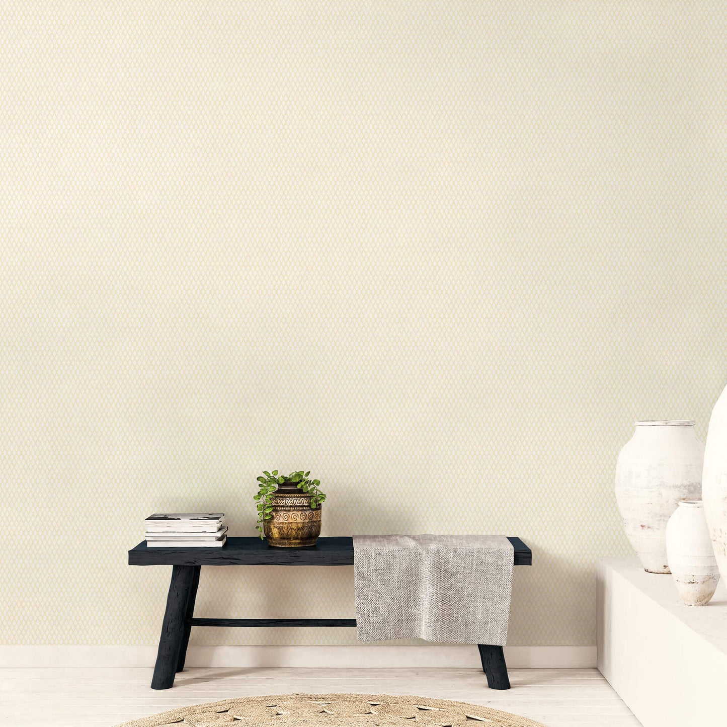Double Links Yellow Wallpaper from the Small Prints Collection by Galerie Wallcoverings