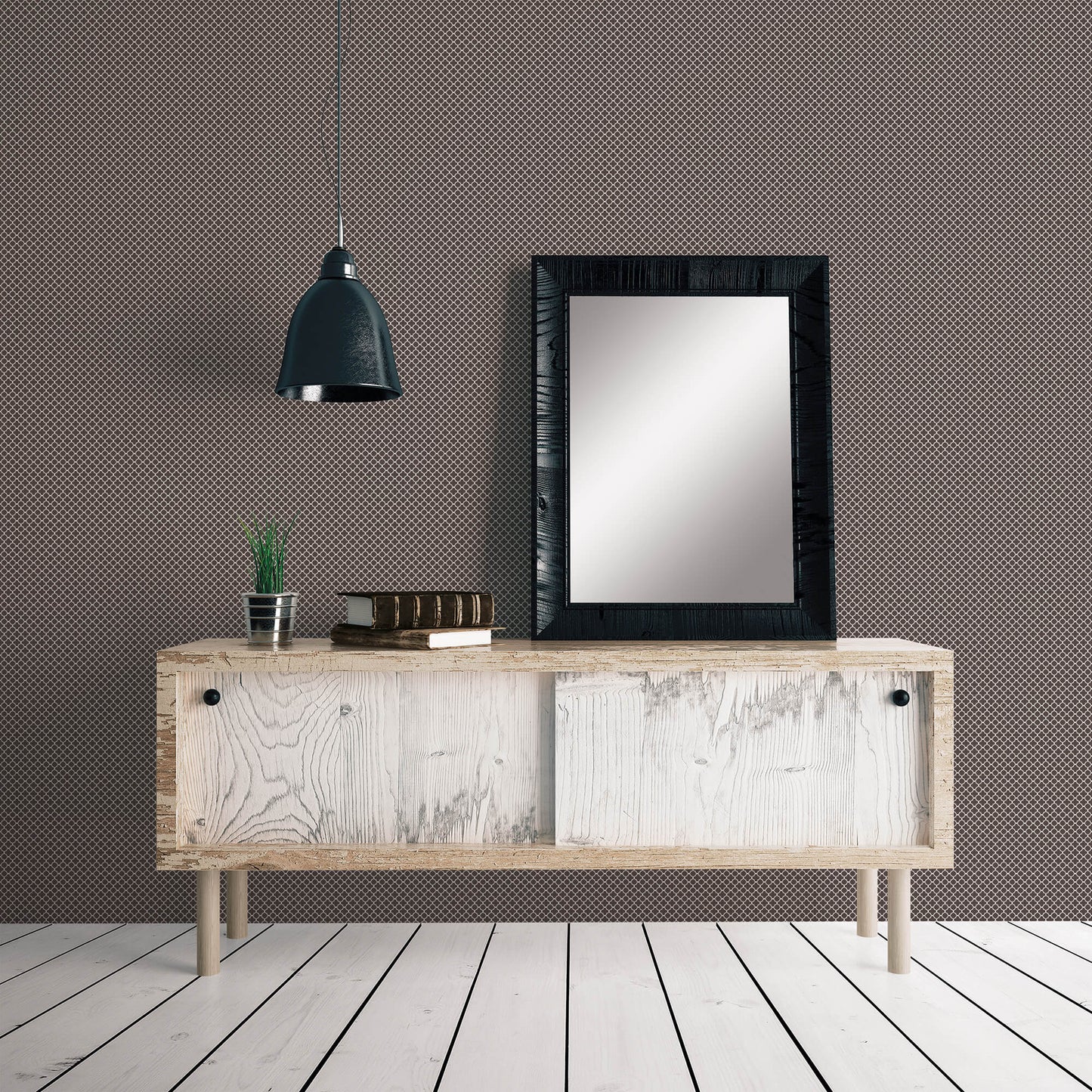 Medallion Black Wallpaper from the Small Prints Collection by Galerie Wallcoverings