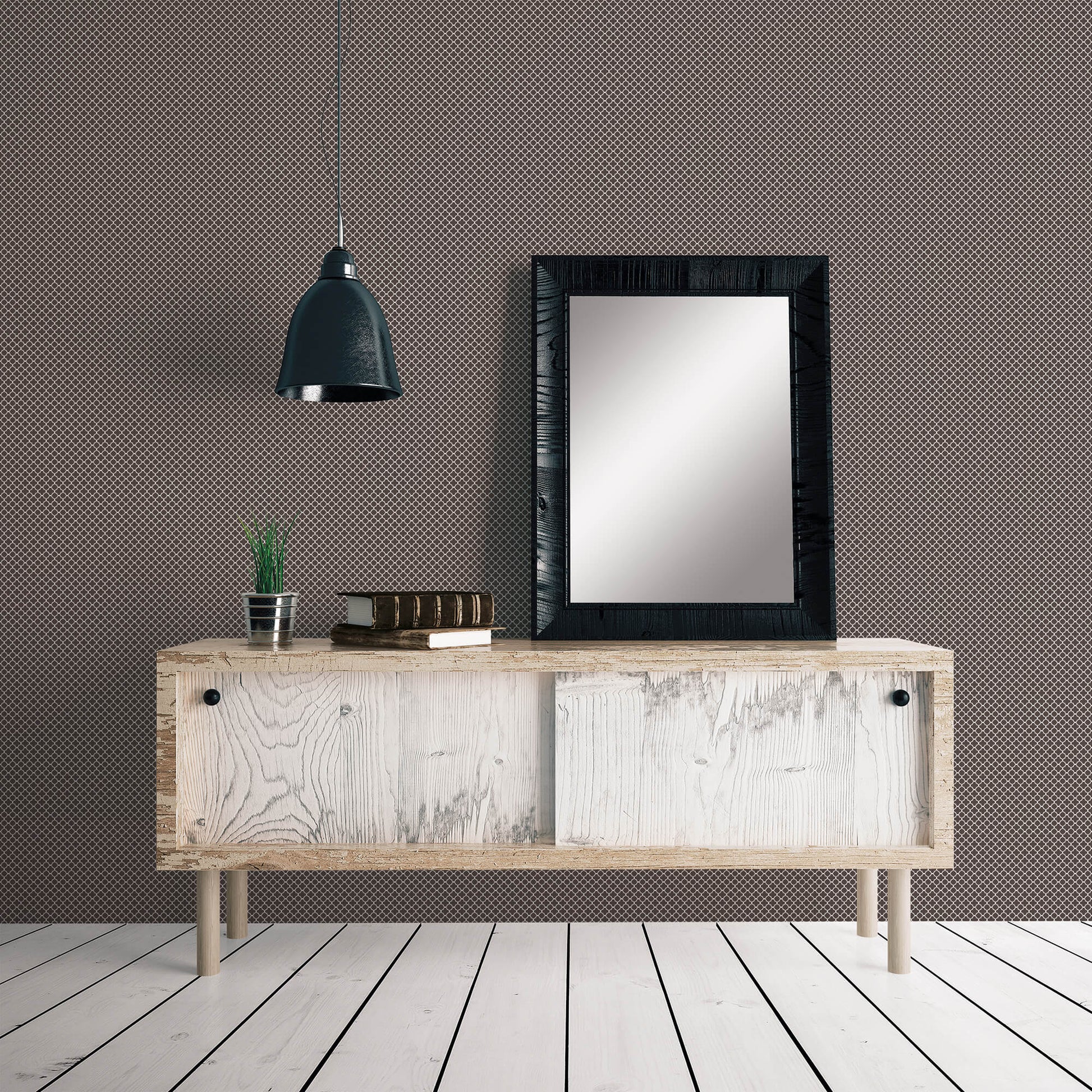 Medallion Black Wallpaper from the Small Prints Collection by Galerie Wallcoverings