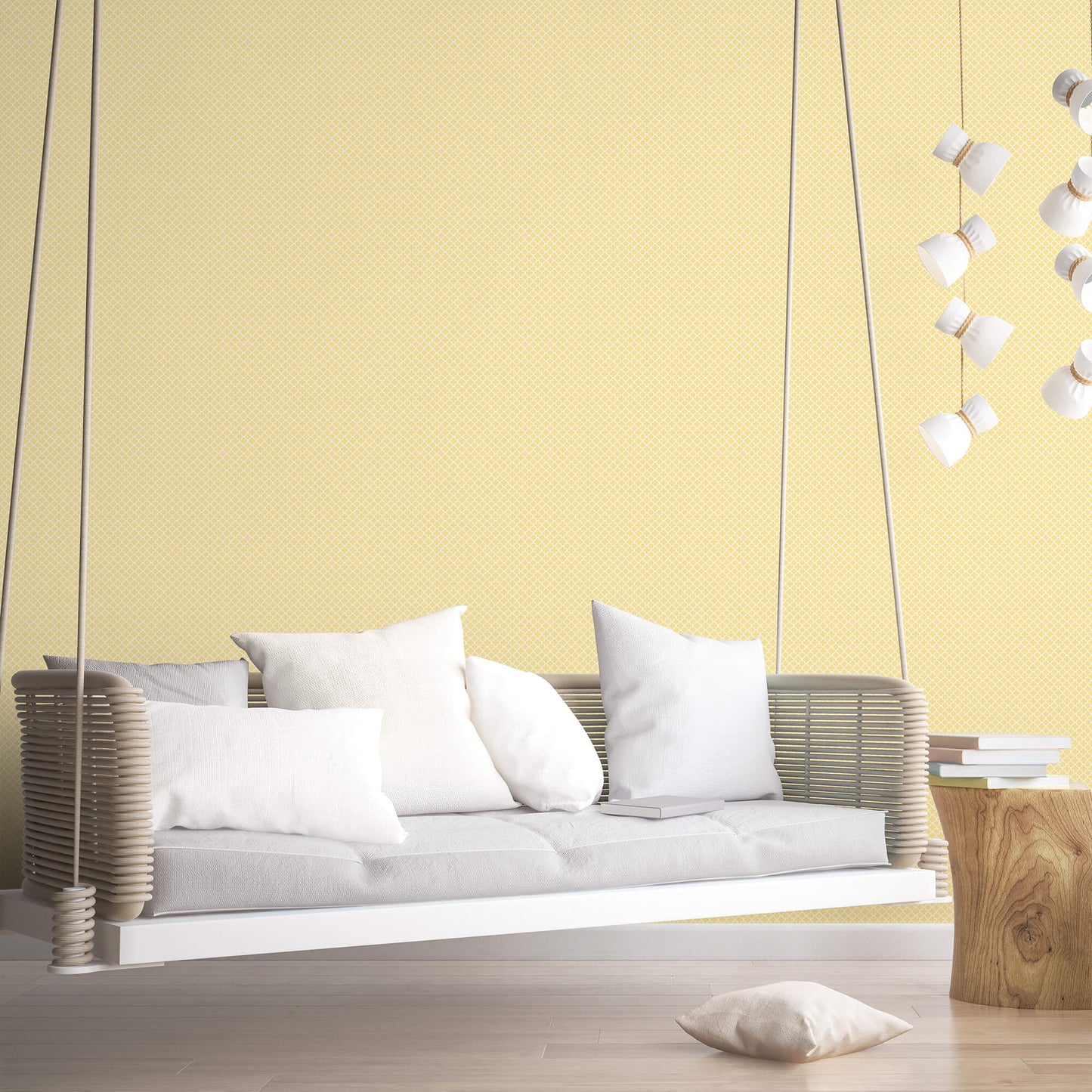 Medallion Yellow Wallpaper from the Small Prints Collection by Galerie Wallcoverings