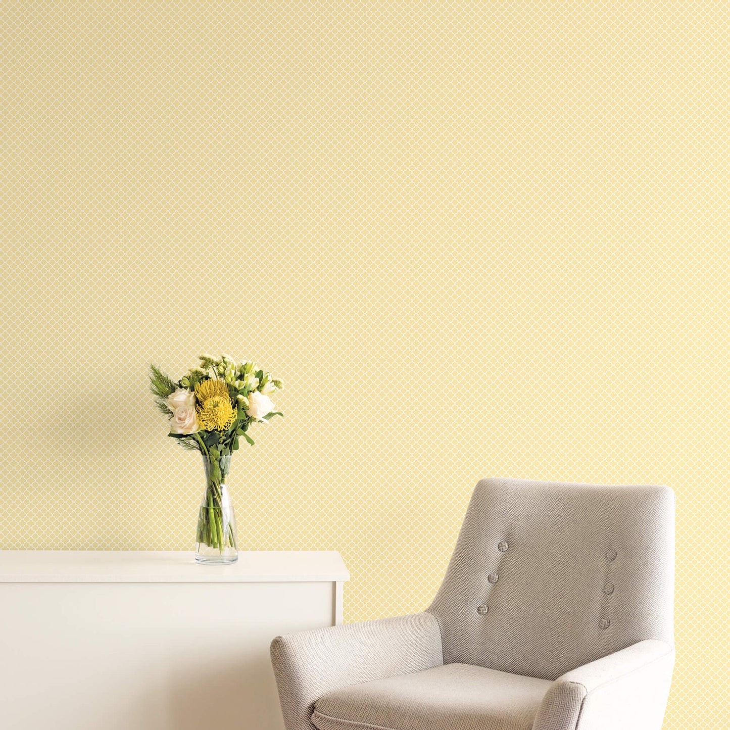 Medallion Yellow Wallpaper from the Small Prints Collection by Galerie Wallcoverings